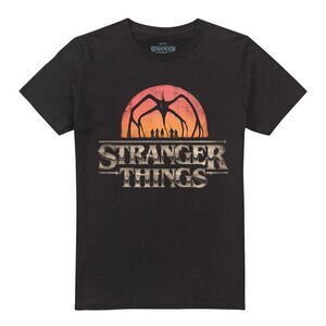 Stranger Things 5 Unisex Adult Sunset Logo T-Shirt / Black